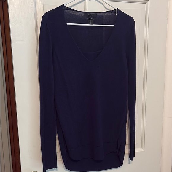 Tahari Pure Luxe Navy Sweater - silk/wool blend - small - Picture 1 of 5
